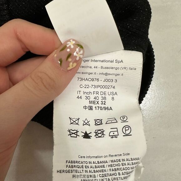 NWT Versace Jeans Couture Black Cut Out Sparkle Bodycon Knitted Midi Dress - Picture 5 of 7